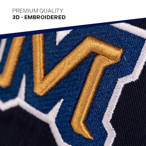 Gorra bordada ajustable estilo basebol azul miniatura 3