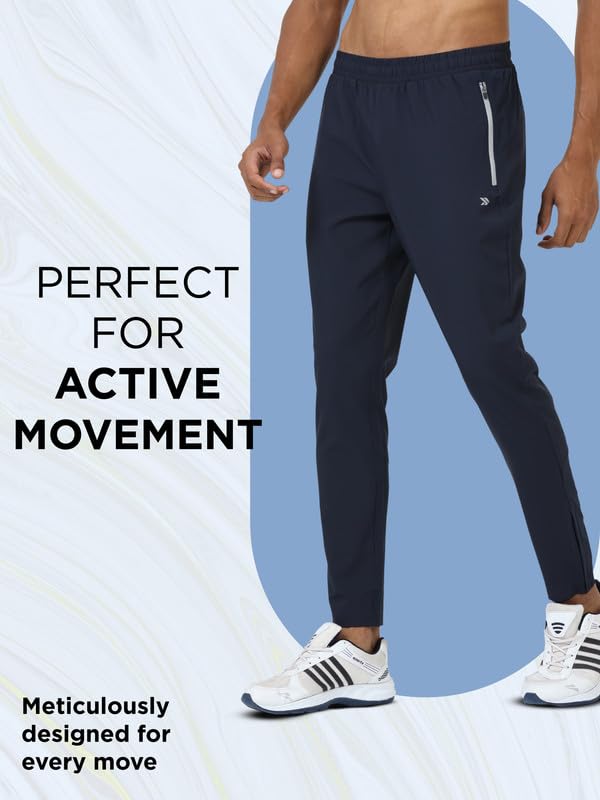 Image of JOLGER Premium Track & Jogger Pants for Men - Style and Performance with Light Weight, Sweat-Wicking Fabric - Perfect for Workouts, Casual Outings Trendy Athletic Wear with Reflective Zipper Pockets