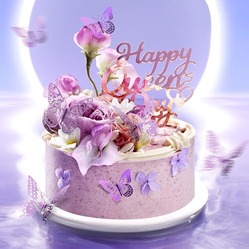Image of SAOROPEB 3D Butterfly Wall Decor 48 Pcs Lavender Butterfly Decorations