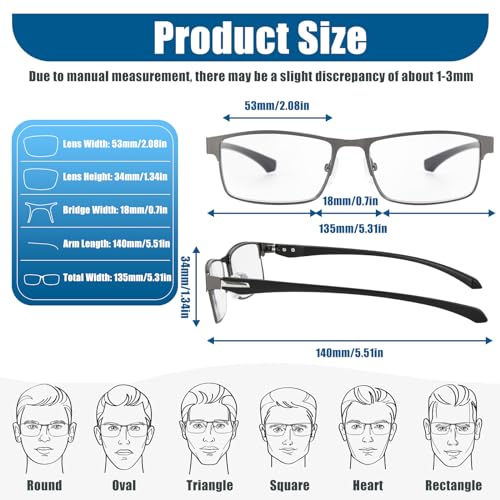 Image of Photochromic Progressive Multifocus Reading Glasses Men Transition Blue Light Blocking Multifocal Computer Readers