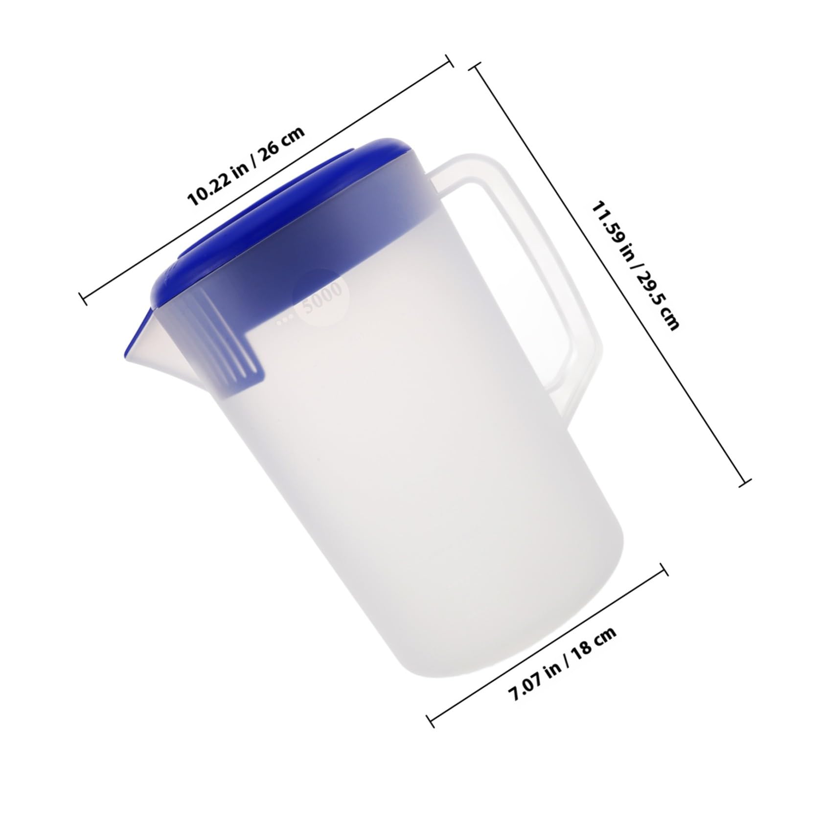 SHINEOFI Brocca per Bevande ad Alta Capacità 5l in Plastica con Finitura Opaca, Manico Ergonomico e Coperchio Antipolvere, per Tè Freddo, Succhi e Uso Commerciale in Ristoranti e Bar