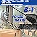 SALIFTFE Block and Tackle Pulley System, Upgraded 4-Wheel Rope Pulley Hoist, 8:1 Lifting Power, 2200LB Work Load with 65Ft of 1/4