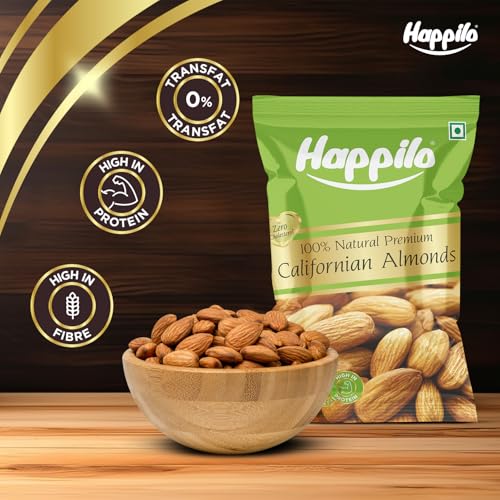 Image of Happilo Natural Premium California Almonds 35g | Quality Badam Giri | High in Fiber & Boost Immunity | Real Nuts | Whole Natural Badam