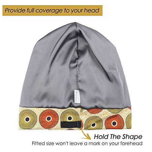 Image of Satin Lined Sleep Slouchy Cap Curly Girl Slap Headwear Gifts For Frizzy Hair Women