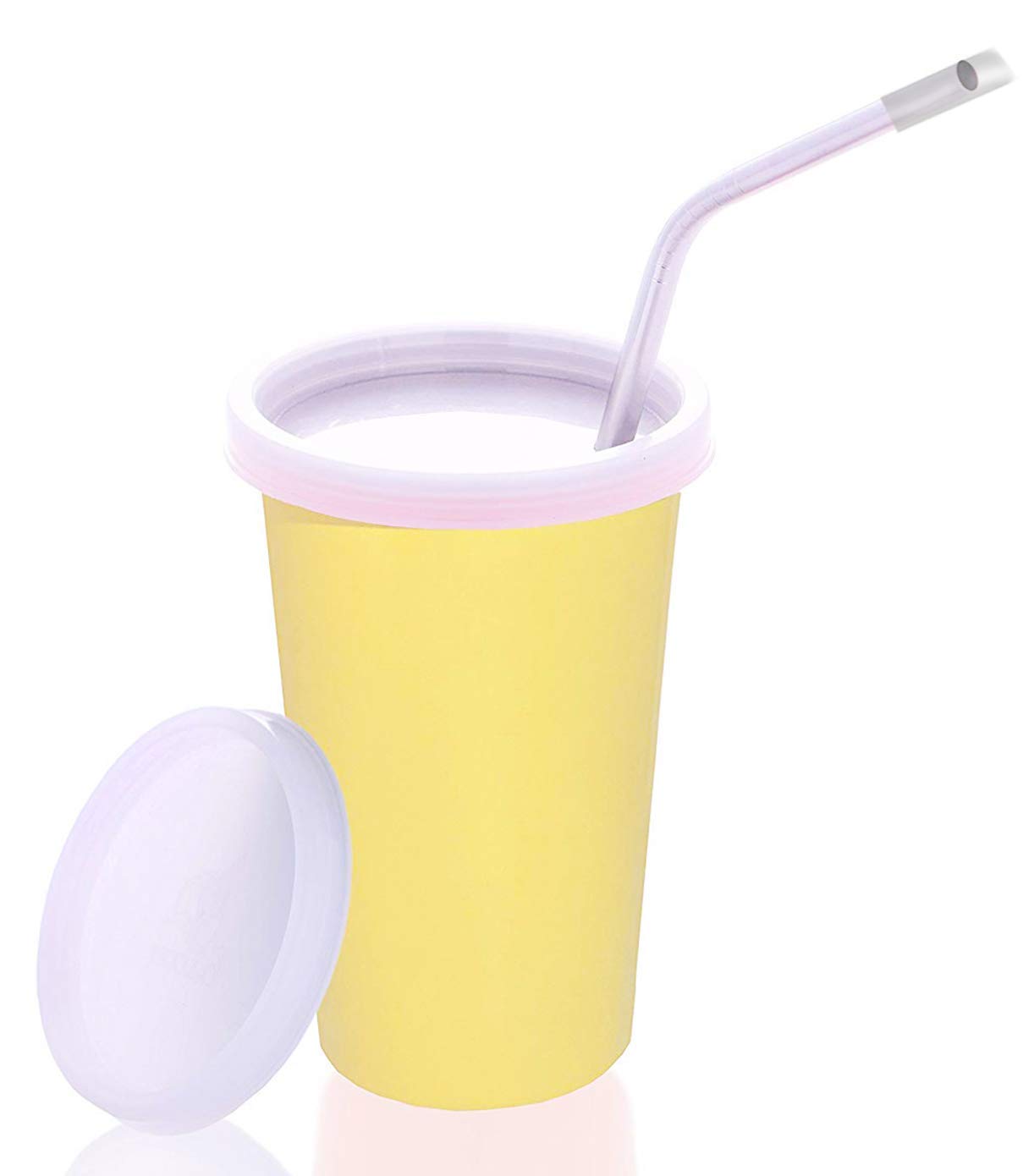 PARABRAHMA Stainless Steel Sipper for Kids with Straw Glass for Kids Milk Tumbler with Straw and Lid Sippy Cup with Gum Protection for Kids Straw Glass (370 ml, 1-4 Years, Yellow)-image-45