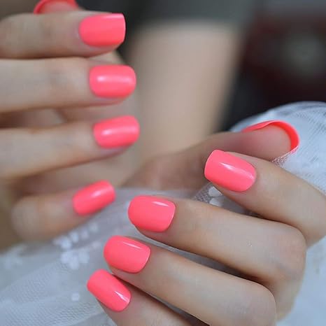💖 Neon Pink Summer Nails! 🔥 Short & Sweet