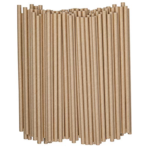 Pailles en papier kraft pour boissons [Pack de 200] 100% biodégradables et sans encre Cover