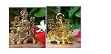 Exklusive Global Goddess Durga Metall Idol, 7,5 x 5 x 7,5 cm, goldenes antikes Finish mit Steinarbeit, Hindu-Tempel, Statue, Büro, Tischdekoration, Auto-Armaturenbrett, Murti-Schaustück