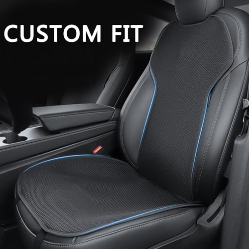 Image of TOPABYTE Front Car Seat Covers for Tesla Model Y Model S Model 3 Highland 2025 2017-2024 Breathable Interior Seat Cushion Protector All Season Protection (Without Logo)
