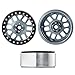 RCLIONS 4PCS Aluminum 2.6inch Beadlock Wheels Rims Upgrades for Black Mamba 1/10th Monster Truck Accessories Parts (Titanium Color)