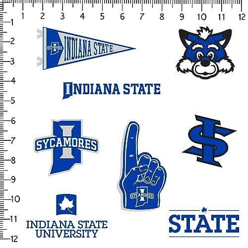 Image of Indiana State University 8ct Vinyl Large Deluxe Stickers Variety Pack - Laptop, Water Bottle, Scrapbooking, Tablet, Skateboard, Indoor /Outdoor - Set of 8
