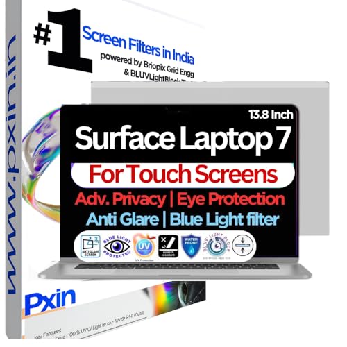 Image of PxIn Surface Laptop 7-13.8 Inch Eye Comfort Shield with Adv Privacy | Anti-Glare | No UV | Anti Blue | Touch Sensitive Laptop Privacy Filter