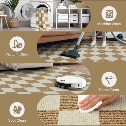 Tapete decorativo beige y blanco 60x96 cm miniatura 5
