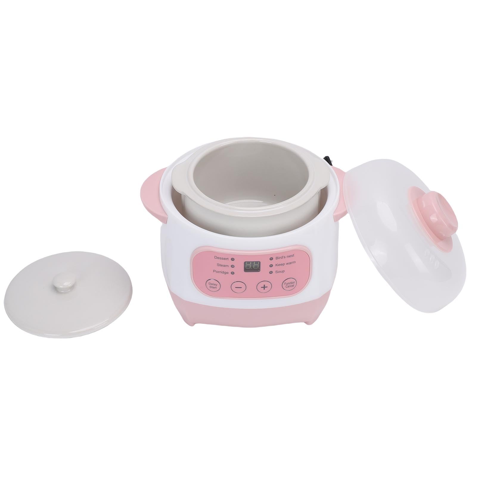 Pentola Elettrica per Zuppa di Porridge in Ceramica da 1 Litro, Ideale per la Preparazione Rapida e dei Pasti per Piccole Famiglie (Spina europea 220V)
