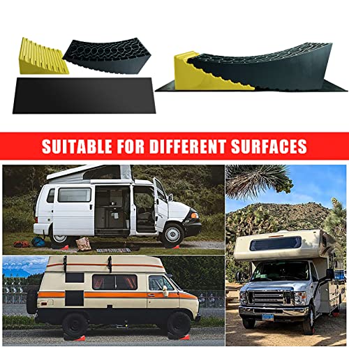 Camper Leveler RV Leveler Block Ramp Kit with 2 Levelers, 2 Blocks, 2