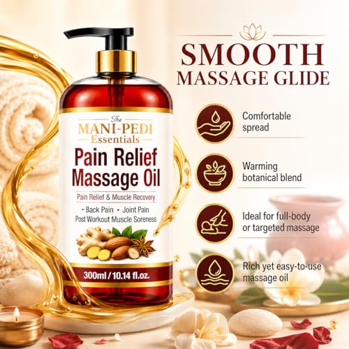 Image of TMPE Pain Relief Massage Oil for Joint & Back Pain, Muscle Soreness With Natural Healing of Ginger, Turmeric & Clove Oils - 300ml Pack of 2