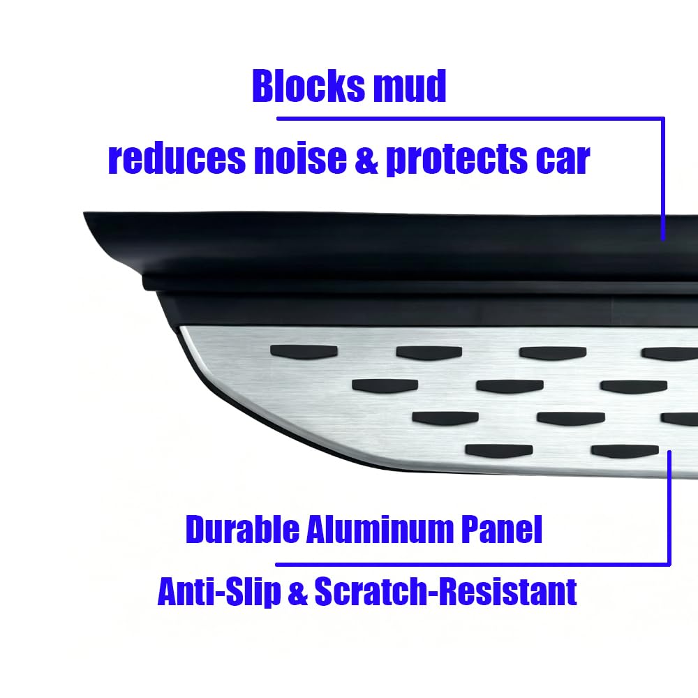2 estribos laterales Starfield Edition compatibles con GWM HAVAL H6 2022-2026, barras Nerf antideslizantes plateadas de aleación de aluminio resistente con soportes de montaje