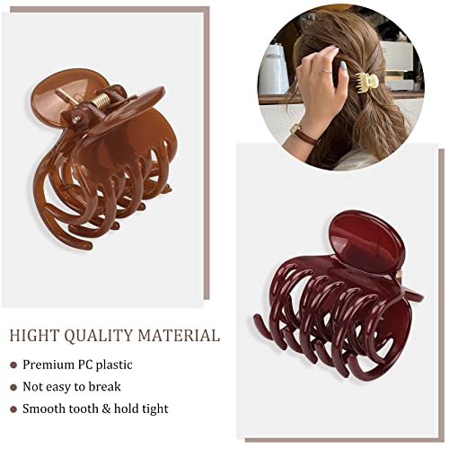 12 Pcs Double Row Teeth Hair Claw Clips 1.6'' Medium Hair Jaw Clips Matte And Shiny Small Claw Hair Clips For Thin Hair Non-Slip Short Hair Half-Updo Hair Accessories For Women And Girls #TOP4