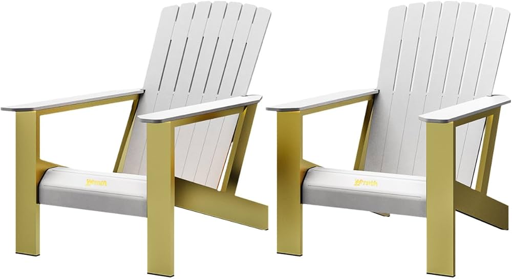 Wrmth Heated Modern Muskoka Adirondack Style Chair Set, Aluminum