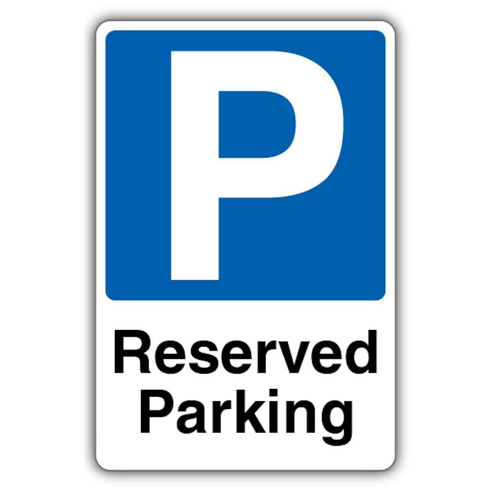 V Safety Reserved Parking - Blue Parking Safety Sign - 300 x 450 mm - RA2 Reflective 3mm Aluminium Composite