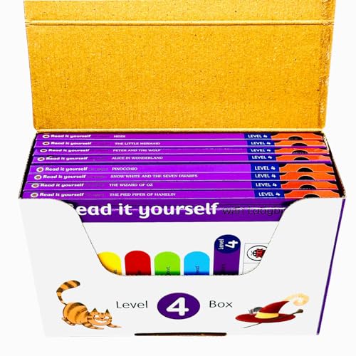Ladybird Read it Yourself Tuck Box Level 4: 8 Books Box Set (Heidi, The Little Mermaid, Peter and the Wolf, Alice in Wonderland, Pinocchio, Snow White and the Seven Dwarfs, The Wizard of Oz & More) – vue 3