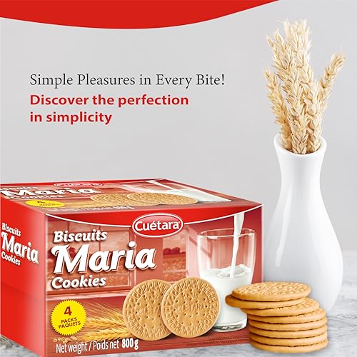 Delicious and Crunchy Maria Biscuits 800g (4 Packs of 200g), Snacks for Kids by Cuetara - Cookies and Snacks Product of Portugal - Image 3
