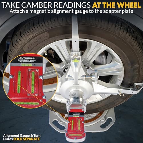 Image of Wheel Alignment Tire Clamp, 18.5 inch-43.3 inch Tire OD Range, Magnetic Adapter Plate for Camber & Caster Gauges, Wheel Alignment at Home (2 Pack)
