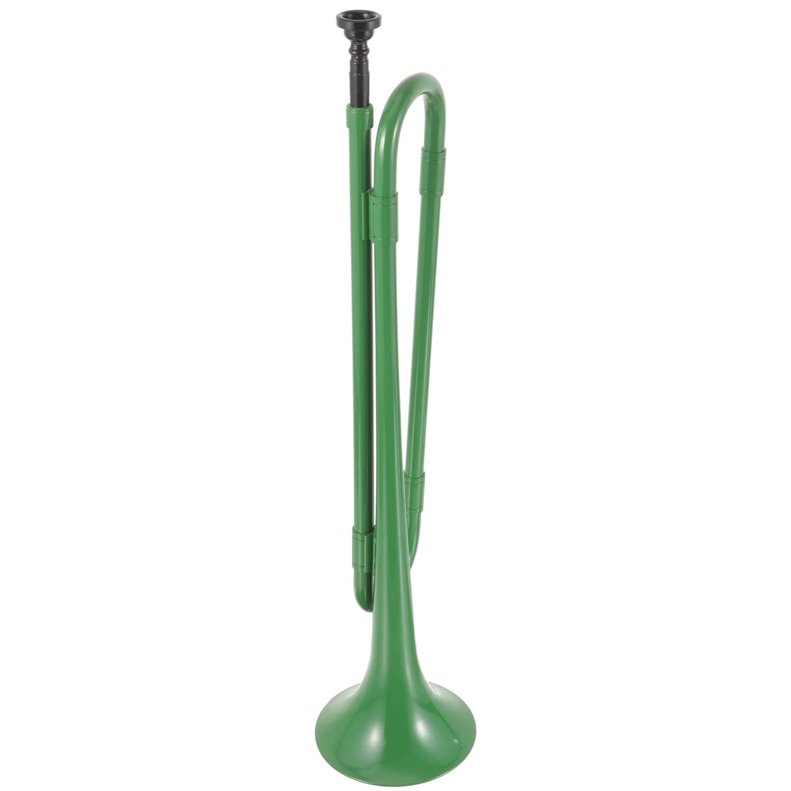 SUPVOXB- Flat Trumpet Horn Plastic Trumpet Bugle with for Band Cavalry Beginner Orchestra Green
