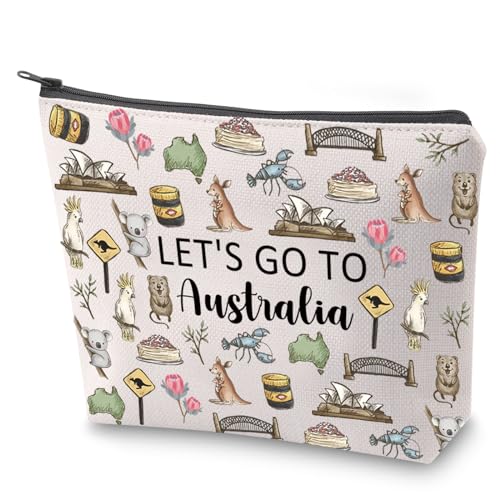 Australia Viaje Estuche de Viaje Australia Regalo de Viaje Vamos a Bolsa de Maquillaje con Cremallera Souvenir