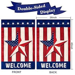 Whaline 4th of July Patriotic Garden Flag 13 x 18.9 In American Double-Sided Burlap Outdoor Flag Stripe and Star Yard Flag with Windproof Clip for Independence Day Memorial Day Home Farmhouse Whaline 4th of July Patriotic Garden Flag 13 x 189 In American Double Sided Burlap Outdoor Flag Stripe and Star Yard Flag with Windproof Clip for Independence Day Memorial Day Home Farmhouse