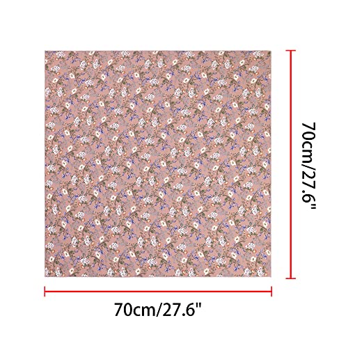 Women Chiffon Scarves - 27.6" X27.6" - Floral Print Square Kerchief Neck Scarf Neckerchief3