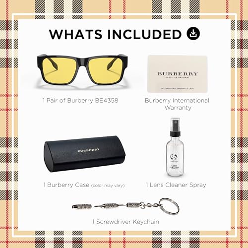 BURBERRY BE4358 Square Shape Injected Sunglasses with eSHADES Luxury Eyewear Kit Bundle3