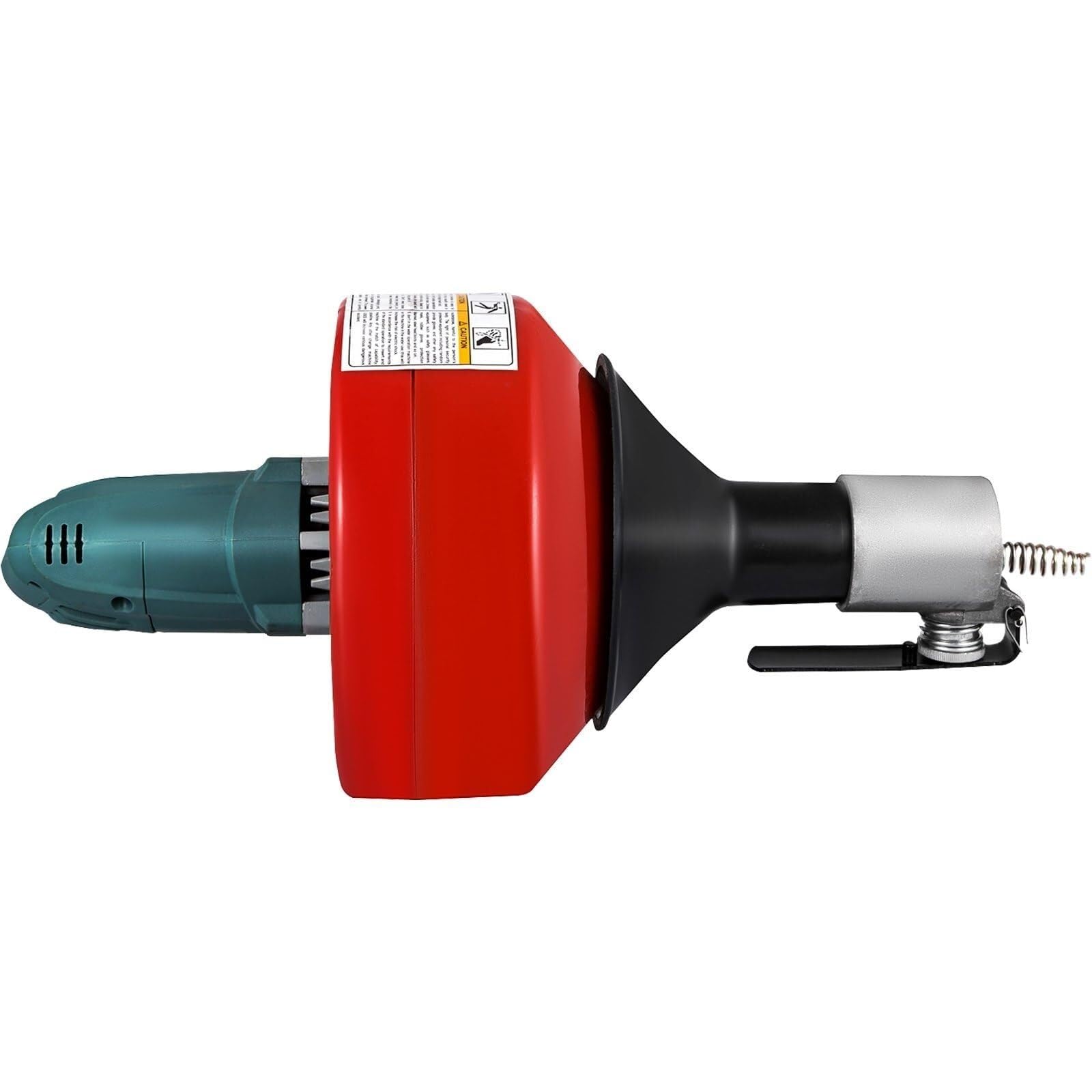 Déboucheur électrique Portable pour canalisations, câble de 7,9 m x 6,35 mm, débouche Les canalisations des éviers, baignoires, Toilettes et Cuisines, 700 W, Rouge