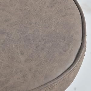 Vintage Swivel Bar Stools-Industrial Counter Height Chairs-Kitchen Dining Office-Soft Pu Top Adjustable 25-31inch Vintage Swivel Bar Stools Industrial Counter Height Chairs Kitchen Dining Office Soft Pu Top Adjustable 25 31inch