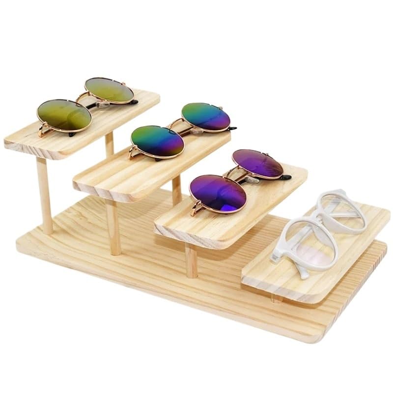 Sonnenbrillenhalter 2–5-lagige Optionen, Holz-Sonnenbrillen, hochwertiger, montierbarer Ständer, Brillen-Display, Schmuckhalter, exklusives Brillen-Display Verkaufsrack(Groß)