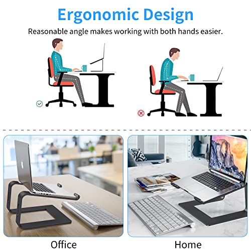 Bewahly Laptop Ständer, Ergonomisch Notebook Ständer, Aluminium Halter, Halterung, Stand für MacBook Pro/Air, Samsung, Huawei MateBook, Surface, Dell, HP, Lenovo und mehr 10"~17" Laptops (Schwarz) – Bild 3