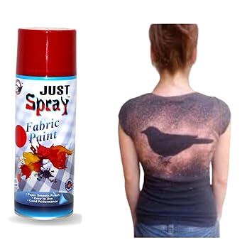 Just Spray Fabric Spray Paint Waterproofing fast drying fabric acrylic paint for sofa, shoes, t-shirt, shirt, canvas, leather permanent fabric paint fabric Art & craft DIY decor specially for all kind of Fabrics 400ml