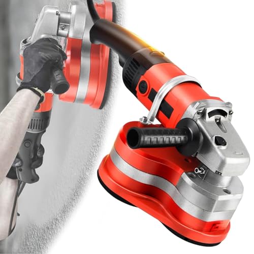 Pulidora y amoladora de hormigón de 3 cabezales, pulidora eléctrica con 3 discos de diamante, 3800W, para pulir superficies de piedra y hormigón, lijado uniforme de 90° para suelos,Withoutextensionrod