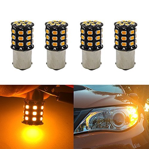 BlyilyB 12V-24V 1156 BA15S 1141 1073 7506 1003 Car Turn Signal Tail Blinker LED Bulbs Extremely Bright Amber/Yellow