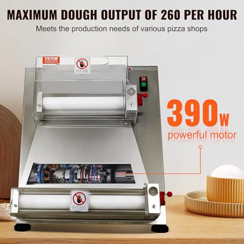Vevor PIZZA DOUGH ROLLER SHEETER 390W Pizza Dough Roller Sheeter, 3-15 Inch Automatic Commercial Pizza Press thumb #5