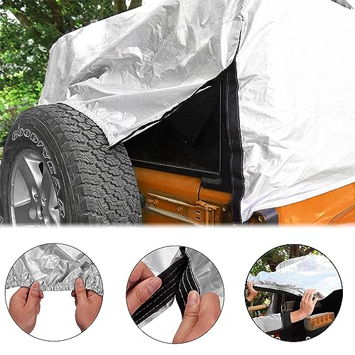 Image of 2 /4 Door Waterproof Car Half Cover Compatible with Jeep Wrangler 1987-2023 Snow Sunshade Hail UV Rain Protection Cab Cover fit for JK JKU JL JLU (2 Door)