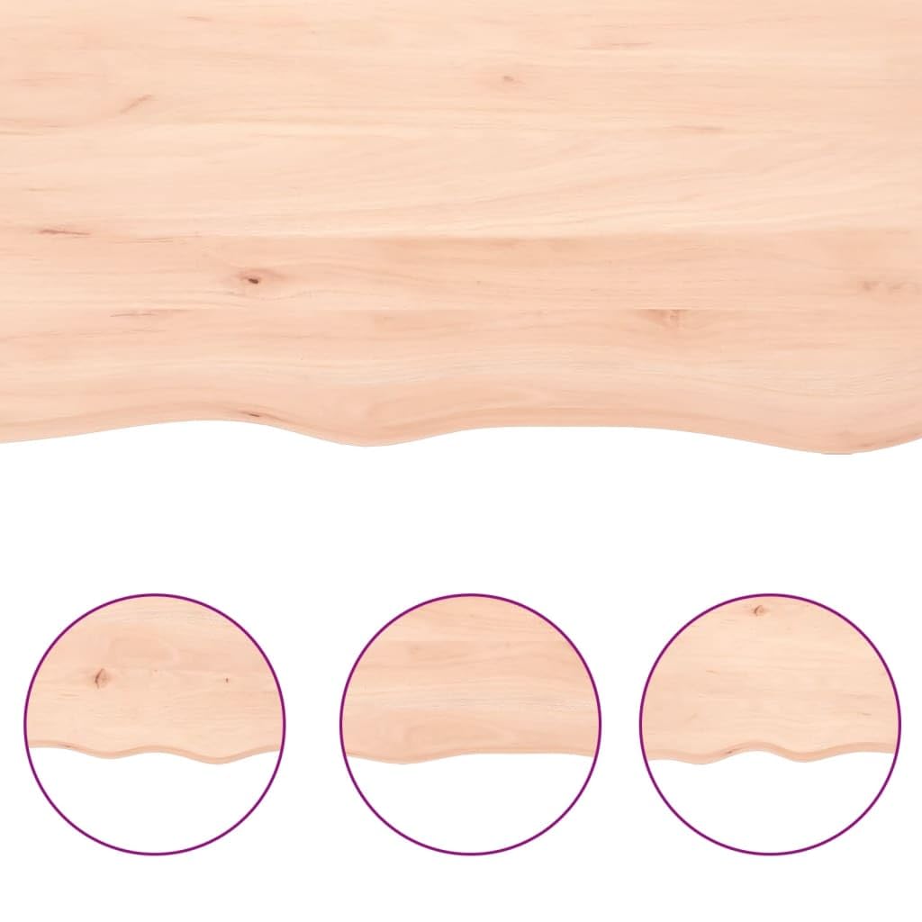 Piano di appoggio 60 x 60 x 2 cm, in legno massello di rovere non trattato, piano di ricambio per tavolo da cucina, tavolo da giardino, tavolino da caffè