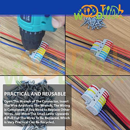 Image of Wire Nut Connectors Conductor - Push in Terminal Wire Connector - Compact Quick Wiring - Electrical Connector (4pcs, 3 to 9 Inline, Multi)