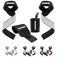 Bosmik Silikon-Fitness-Armbänder – Fitnessstudio-Armbänder – Set Gewichtheber-Gurte, Crossfit-Armbänder – Powerlifting-Gurte – Fitnessstudio-Geschenk (Schwarz (Weißes Silikon - Bosmik))