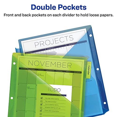 AVERY-5-Tab-Plastic-Binder-Dividers-with-Pockets-Insertable-Multicolor-Big-Tabs-3-Sets-11906