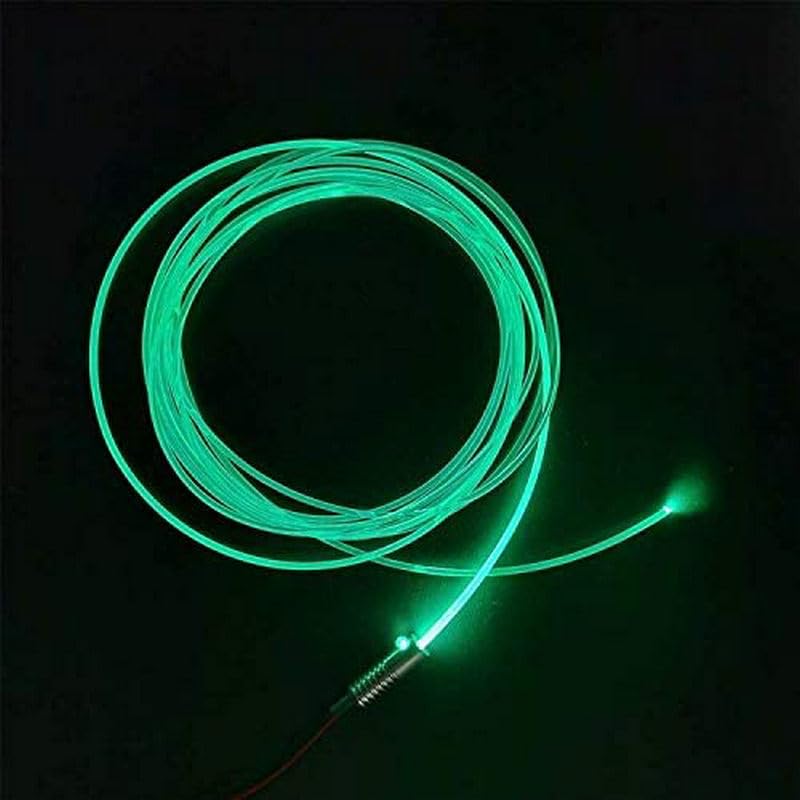 2M 3mm (Diameter) Optical Cable Side Light Strip mini 12V 3W Illuminator LED Aluminum Light Source Engine Home car Atmosphere DIY(Green)
