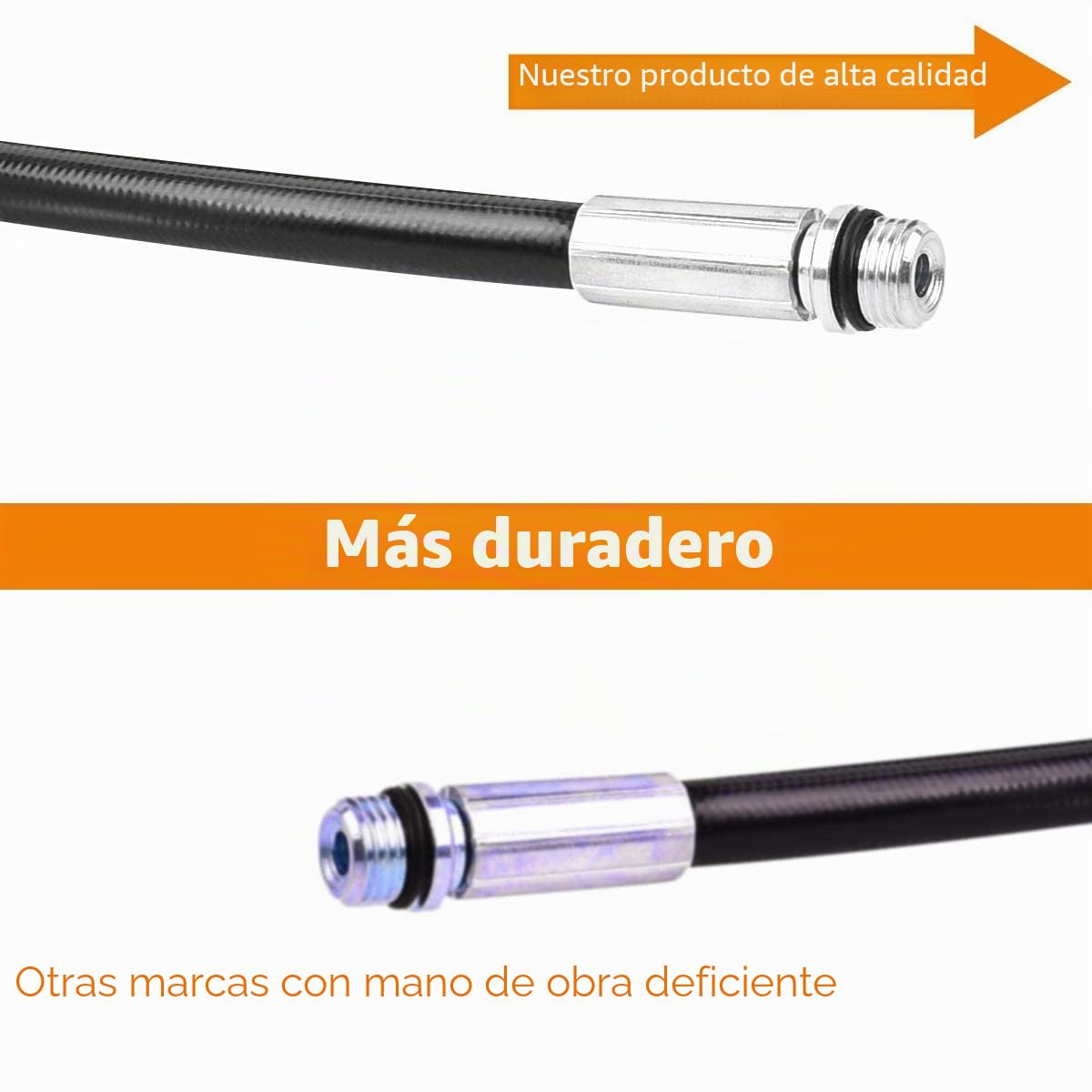 Fai Top 15M Manguera de limpieza de tuberías,Kit de limpieza de manguera de drenaje limpiador de alta presión con boquilla de chorro y boquilla de chorro giratorio para Karcher K2-K7 Series Y LAVOR