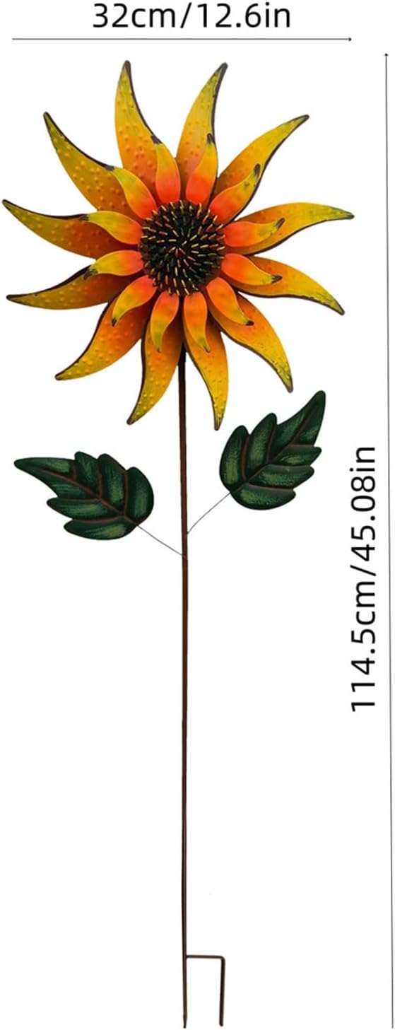 Sunflower Spinner,Sunflower Lawn Spinners | Decorative Garden Sign Wind Spinner,Yard Decorative Stakes, Windmill, Metal Rotating Windmill for Ja