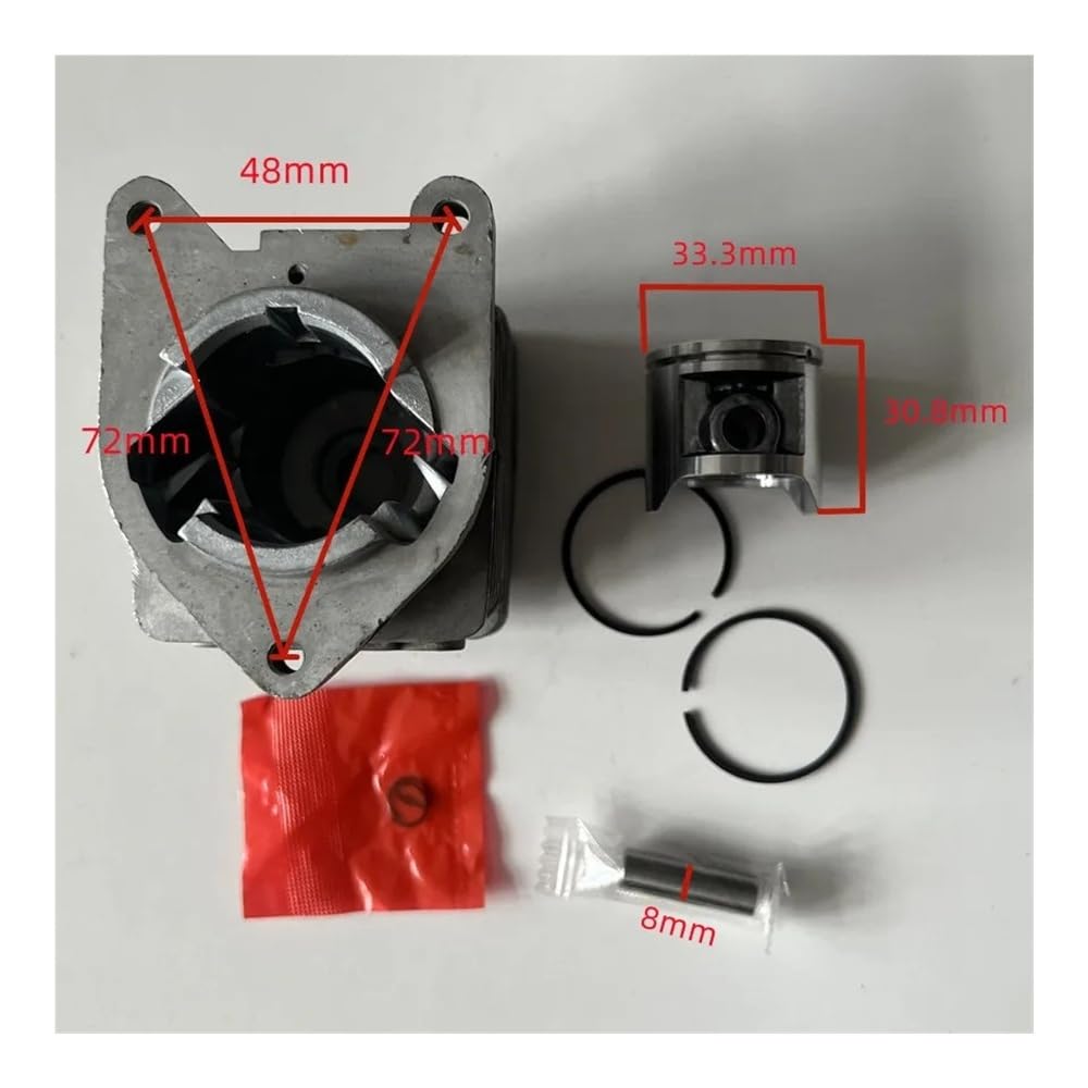 Kit de Segments de Piston Cylindre 33.33mm adapté au Filtre de Conduite de Carburant de débroussailleuse Homelite S25 25cc