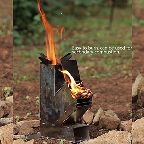Mini Rocket Stove, Adjustable Air Intake and Independent Stove Door, Portable Backpacking Stove - Image 3